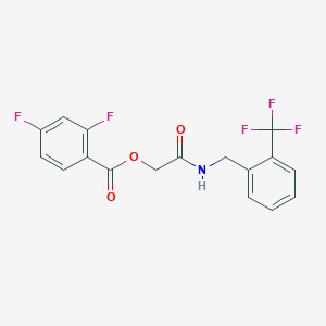 molecular formula C17H12F5NO3 B2493177 2-氧代-2-((2-(三氟甲基)苄基)氨基)乙基 2,4-二氟苯甲酸酯 CAS No. 1794939-53-9