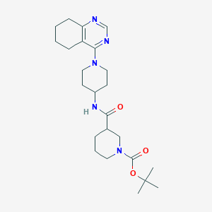 molecular formula C24H37N5O3 B2493179 Tert-butyl 3-((1-(5,6,7,8-tetrahydroquinazolin-4-yl)piperidin-4-yl)carbamoyl)piperidine-1-carboxylate CAS No. 1904015-55-9
