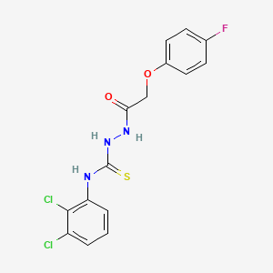 molecular formula C15H12Cl2FN3O2S B2493181 1-(2-(4-Fluorophenoxy)acetyl)-4-(2,3-dichlorophenyl)thiosemicarbazide CAS No. 894501-29-2