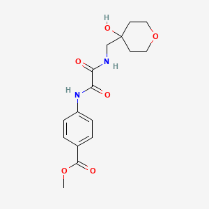 molecular formula C16H20N2O6 B2493188 methyl 4-(2-(((4-hydroxytetrahydro-2H-pyran-4-yl)methyl)amino)-2-oxoacetamido)benzoate CAS No. 1351605-52-1