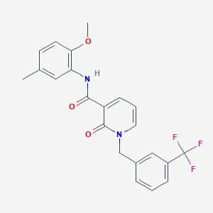 molecular formula C22H19F3N2O3 B2493190 N-(2-methoxy-5-methylphenyl)-2-oxo-1-(3-(trifluoromethyl)benzyl)-1,2-dihydropyridine-3-carboxamide CAS No. 946221-61-0