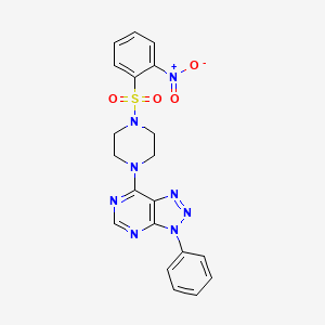 molecular formula C20H18N8O4S B2493205 7-(4-((2-nitrophenyl)sulfonyl)piperazin-1-yl)-3-phenyl-3H-[1,2,3]triazolo[4,5-d]pyrimidine CAS No. 920349-53-7