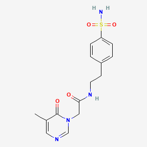molecular formula C15H18N4O4S B2493207 2-(5-甲基-6-氧代嘧啶-1(6H)-基)-N-(4-磺酰氨基苯乙基)乙酰胺 CAS No. 1334370-28-3