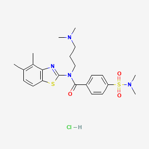 molecular formula C23H31ClN4O3S2 B2493208 N-(3-(dimethylamino)propyl)-N-(4,5-dimethylbenzo[d]thiazol-2-yl)-4-(N,N-dimethylsulfamoyl)benzamide hydrochloride CAS No. 1052535-87-1