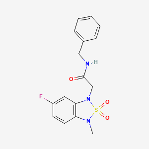 molecular formula C16H16FN3O3S B2493214 N-benzyl-2-(6-fluoro-3-methyl-2,2-dioxidobenzo[c][1,2,5]thiadiazol-1(3H)-yl)acetamide CAS No. 2034263-67-5