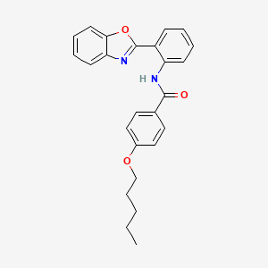 molecular formula C25H24N2O3 B2493215 N-(2-(benzo[d]oxazol-2-yl)phenyl)-4-(pentyloxy)benzamide CAS No. 477556-53-9
