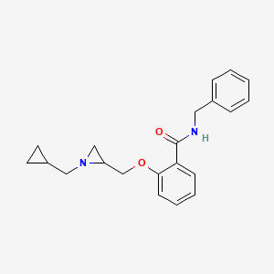 molecular formula C21H24N2O2 B2493217 N-Benzyl-2-[[1-(cyclopropylmethyl)aziridin-2-yl]methoxy]benzamide CAS No. 2418672-91-8