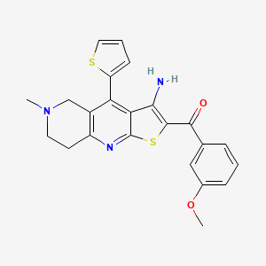 molecular formula C23H21N3O2S2 B2493218 [3-Amino-6-methyl-4-(2-thienyl)-5,6,7,8-tetrahydrothieno[2,3-b][1,6]naphthyridin-2-yl](3-methoxyphenyl)methanone CAS No. 496804-98-9