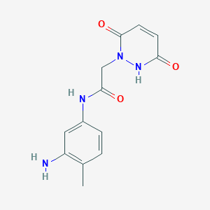 molecular formula C13H14N4O3 B2493222 N-(3-amino-4-methylphenyl)-2-(3,6-dioxo-1,2,3,6-tetrahydropyridazin-1-yl)acetamide CAS No. 1096863-97-6