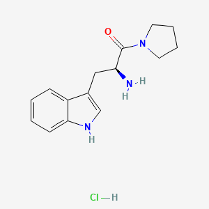 molecular formula C15H20ClN3O B2493223 (2S)-2-amino-3-(1H-indol-3-yl)-1-(pyrrolidin-1-yl)propan-1-one hydrochloride CAS No. 200865-36-7
