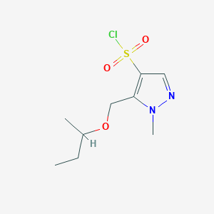 molecular formula C9H15ClN2O3S B2493228 5-(sec-butoxymethyl)-1-methyl-1H-pyrazole-4-sulfonyl chloride CAS No. 1856102-31-2