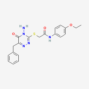 molecular formula C20H21N5O3S B2493229 2-[(4-amino-6-benzyl-5-oxo-4,5-dihydro-1,2,4-triazin-3-yl)sulfanyl]-N-(4-ethoxyphenyl)acetamide CAS No. 886961-91-7