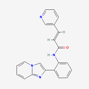 molecular formula C21H16N4O B2493230 (E)-N-(2-(imidazo[1,2-a]pyridin-2-yl)phenyl)-3-(pyridin-3-yl)acrylamide CAS No. 1799264-90-6