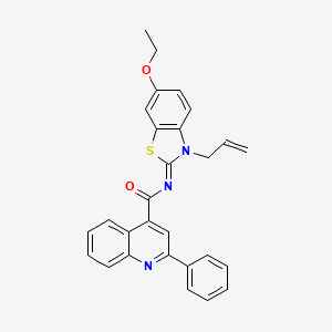 molecular formula C28H23N3O2S B2493243 (Z)-N-(3-allyl-6-ethoxybenzo[d]thiazol-2(3H)-ylidene)-2-phenylquinoline-4-carboxamide CAS No. 865180-70-7