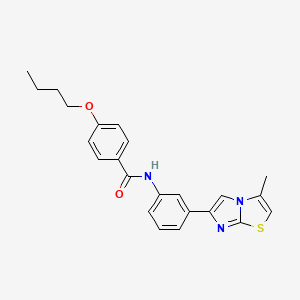 molecular formula C23H23N3O2S B2493244 4-butoxy-N-(3-(3-methylimidazo[2,1-b]thiazol-6-yl)phenyl)benzamide CAS No. 920430-37-1