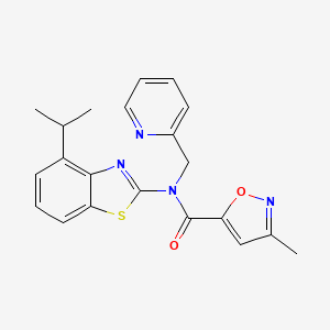 molecular formula C21H20N4O2S B2493251 N-(4-isopropylbenzo[d]thiazol-2-yl)-3-methyl-N-(pyridin-2-ylmethyl)isoxazole-5-carboxamide CAS No. 946229-16-9