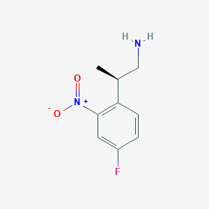 molecular formula C9H11FN2O2 B2493255 (2R)-2-(4-Fluoro-2-nitrophenyl)propan-1-amine CAS No. 2248199-92-8