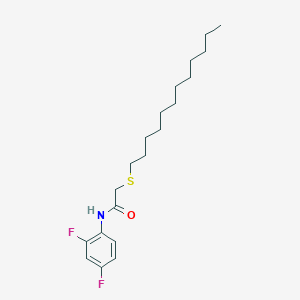molecular formula C20H31F2NOS B2493262 N-(2,4-二氟苯基)-2-(十二烷基硫基)乙酰胺 CAS No. 331461-63-3