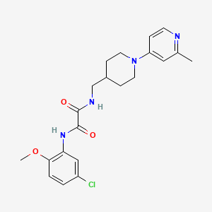 molecular formula C21H25ClN4O3 B2493265 N1-(5-chloro-2-methoxyphenyl)-N2-((1-(2-methylpyridin-4-yl)piperidin-4-yl)methyl)oxalamide CAS No. 2034307-29-2