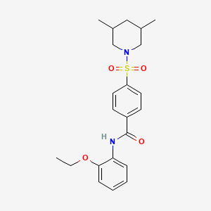 molecular formula C22H28N2O4S B2493269 4-[(3,5-dimethylpiperidin-1-yl)sulfonyl]-N-(2-ethoxyphenyl)benzamide CAS No. 392324-17-3
