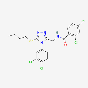 molecular formula C20H18Cl4N4OS B2493270 N-[[5-butylsulfanyl-4-(3,4-dichlorophenyl)-1,2,4-triazol-3-yl]methyl]-2,4-dichlorobenzamide CAS No. 389070-82-0