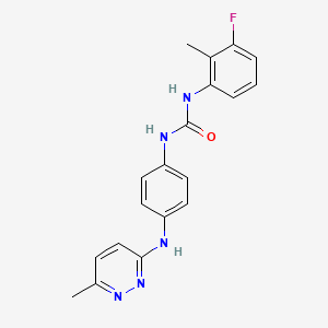 molecular formula C19H18FN5O B2493281 1-(3-Fluoro-2-methylphenyl)-3-(4-((6-methylpyridazin-3-yl)amino)phenyl)urea CAS No. 1170845-04-1