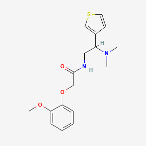 molecular formula C17H22N2O3S B2493282 N-(2-(dimethylamino)-2-(thiophen-3-yl)ethyl)-2-(2-methoxyphenoxy)acetamide CAS No. 946373-67-7