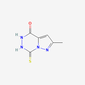 molecular formula C6H6N4OS B2493284 7-Mercapto-2-methyl-5H-pyrazolo[1,5-d][1,2,4]-triazin-4-one CAS No. 40535-03-3