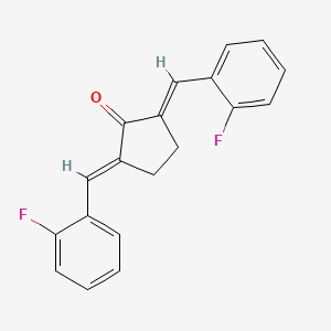molecular formula C19H14F2O B2493285 (2E,5E)-2,5-bis[(2-fluorophenyl)methylidene]cyclopentan-1-one CAS No. 1158188-88-5