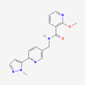 molecular formula C17H17N5O2 B2493286 2-methoxy-N-((6-(1-methyl-1H-pyrazol-5-yl)pyridin-3-yl)methyl)nicotinamide CAS No. 2034569-16-7