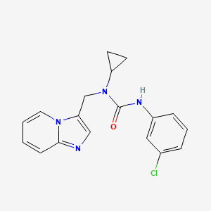 molecular formula C18H17ClN4O B2493287 3-(3-氯苯基)-1-环丙基-1-(咪唑并[1,2-a]吡啶-3-基甲基)脲 CAS No. 1448135-14-5