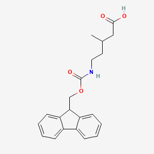 molecular formula C21H23NO4 B2493294 5-({[(9H-fluoren-9-yl)methoxy]carbonyl}amino)-3-methylpentanoic acid CAS No. 1866014-66-5