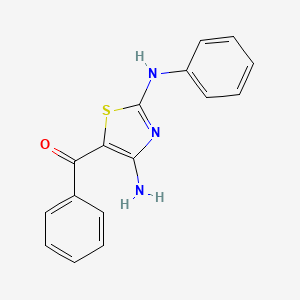 molecular formula C16H13N3OS B2493296 [4-氨基-2-(苯基氨基)-1,3-噻唑-5-基](苯基)甲酮 CAS No. 13807-10-8
