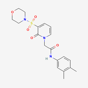 molecular formula C19H23N3O5S B2493299 N-(3,4-二甲基苯基)-2-(3-(吗啉磺酰)-2-氧吡啶-1(2H)-基)乙酰胺 CAS No. 1251578-14-9