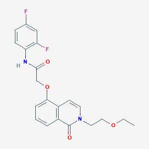 molecular formula C21H20F2N2O4 B2493300 N-(2,4-difluorophenyl)-2-[2-(2-ethoxyethyl)-1-oxoisoquinolin-5-yl]oxyacetamide CAS No. 898412-13-0