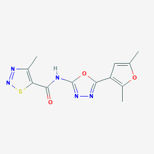 molecular formula C12H11N5O3S B2493302 N-(5-(2,5-dimethylfuran-3-yl)-1,3,4-oxadiazol-2-yl)-4-methyl-1,2,3-thiadiazole-5-carboxamide CAS No. 1251652-13-7