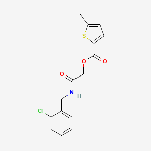 molecular formula C15H14ClNO3S B2493304 {[(2-Chlorophenyl)methyl]carbamoyl}methyl 5-methylthiophene-2-carboxylate CAS No. 387855-28-9