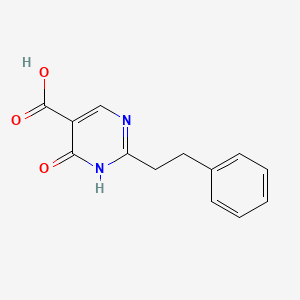 molecular formula C13H12N2O3 B2493305 6-Oxo-2-phenethyl-1,6-dihydropyrimidine-5-carboxylic acid CAS No. 1245570-08-4