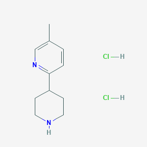 molecular formula C11H18Cl2N2 B2493308 5-Methyl-2-piperidin-4-ylpyridine;dihydrochloride CAS No. 2567502-63-8