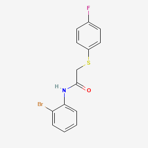 molecular formula C14H11BrFNOS B2493309 N-(2-溴苯基)-2-[(4-氟苯基)硫基]乙酰胺 CAS No. 328287-37-2