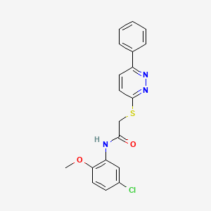 molecular formula C19H16ClN3O2S B2493317 N-(5-chloro-2-methoxyphenyl)-2-(6-phenylpyridazin-3-yl)sulfanylacetamide CAS No. 921163-45-3