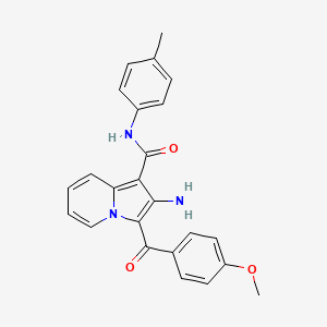 molecular formula C24H21N3O3 B2493325 2-amino-3-(4-methoxybenzoyl)-N-(p-tolyl)indolizine-1-carboxamide CAS No. 903342-29-0