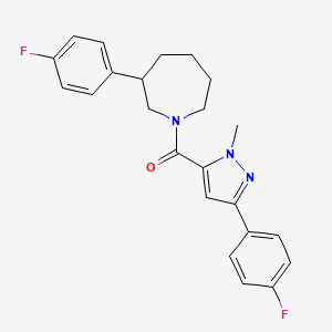 molecular formula C23H23F2N3O B2493326 (3-(4-fluorophenyl)-1-methyl-1H-pyrazol-5-yl)(3-(4-fluorophenyl)azepan-1-yl)methanone CAS No. 1705859-36-4
