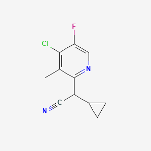 molecular formula C11H10ClFN2 B2493328 2-(4-氯-5-氟-3-甲基吡啶-2-基)-2-环丙基乙腈 CAS No. 169749-86-4