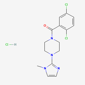 molecular formula C15H17Cl3N4O B2493332 (2,5-dichlorophenyl)(4-(1-methyl-1H-imidazol-2-yl)piperazin-1-yl)methanone hydrochloride CAS No. 1323601-95-1