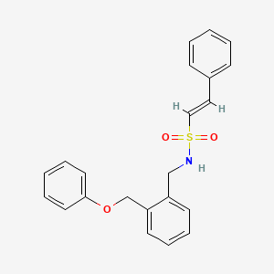 molecular formula C22H21NO3S B2493333 (E)-N-[[2-(phenoxymethyl)phenyl]methyl]-2-phenylethenesulfonamide CAS No. 1089581-65-6