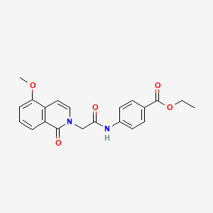 molecular formula C21H20N2O5 B2493337 Ethyl 4-[[2-(5-methoxy-1-oxoisoquinolin-2-yl)acetyl]amino]benzoate CAS No. 868223-64-7