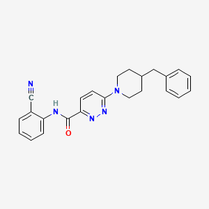 molecular formula C24H23N5O B2493338 6-(4-benzylpiperidin-1-yl)-N-(2-cyanophenyl)pyridazine-3-carboxamide CAS No. 1396880-41-3