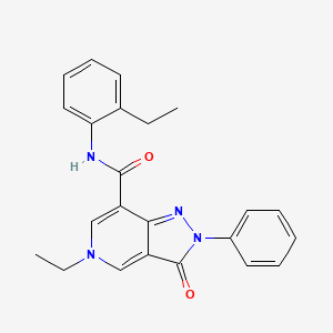 molecular formula C23H22N4O2 B2493339 5-ethyl-N-(2-ethylphenyl)-3-oxo-2-phenyl-3,5-dihydro-2H-pyrazolo[4,3-c]pyridine-7-carboxamide CAS No. 923200-80-0
