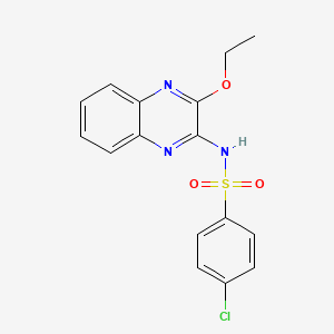 molecular formula C16H14ClN3O3S B2493340 4-chloro-N-(3-ethoxyquinoxalin-2-yl)benzenesulfonamide CAS No. 862245-85-0